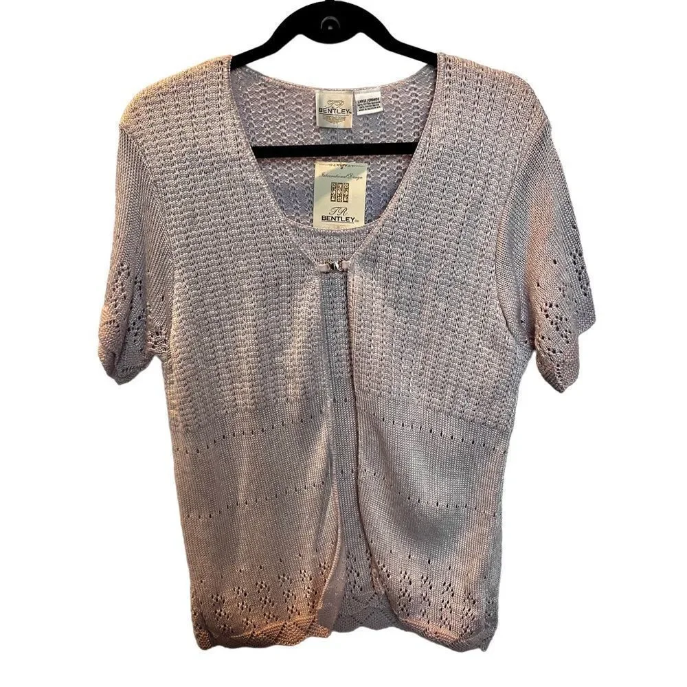 Bentley Women's Sweater 2 fer Light lavender Large